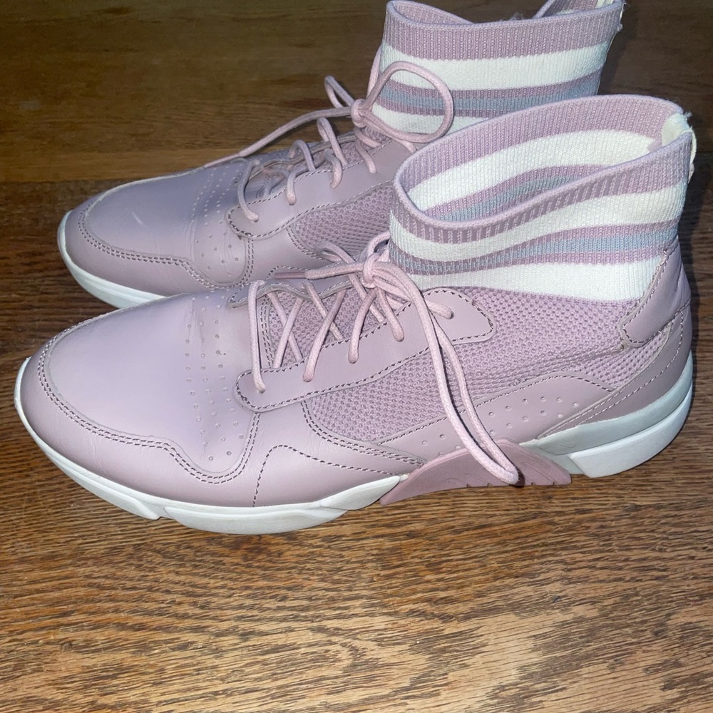 Mark Nason Varsity High Top Sock Sneaker in light purple